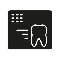 tandheelkundig röntgenstraal silhouet icoon. mondeling medisch radiologie diagnostisch. stomatologie zorg. tanden x-ray glyph pictogram. tandheelkundig behandeling teken. tandheelkunde symbool. geïsoleerd vector illustratie.