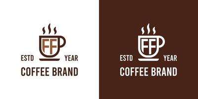 brief ff koffie logo, geschikt voor ieder bedrijf verwant naar koffie, thee, of andere met ff initialen. vector