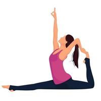 vrouw in yoga houding geïsoleerd Aan wit achtergrond. gezond levensstijl vector illustratie.