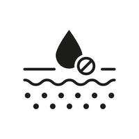 uitgedroogd huid gezicht silhouet icoon. ruw droog gevoelig huid behandeling glyph pictogram. water laten vallen uitdroging concept icoon. vochtigheid huidverzorging. geïsoleerd vector illustratie.