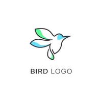 minimalistische monoline lijn kunst vogel logo ontwerp vector, vector lijn kunst van abstract kleurrijk kolibrie, schets vogel logo ontwerp