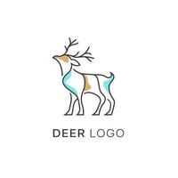 schets hert lijn kunst logo vector icoon, gemakkelijk minimalistische monoline hert logo ontwerp