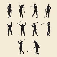 golf silhouet, golfers silhouetten verzameling, vector reeks van golf speler