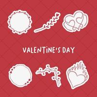 Valentijnsdag dag tekening hand- getrokken elementen verzameling, liefde doodles elementen reeks vector
