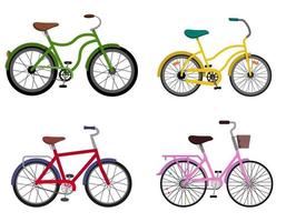 set van verschillende fietsen. vector