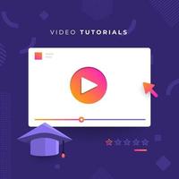 video tutorial concept vector