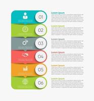 infographics pictogrammen stap met 6 opties vector