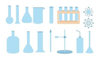 buizen en flessen voor Onderzoek in de laboratorium, wetenschappelijk en leerzaam thema vector