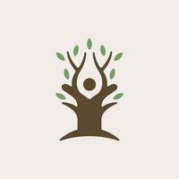 menselijk boom natuur modern creatief logo vector