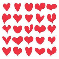 reeks van verschillend vector harten. romantisch abstract symbool van verschillend vormen voor Valentijnsdag dag. liefde banier sjabloon decoratief element voor bruiloft uitnodiging kaart.
