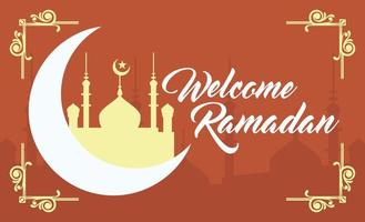 Ramadan wensen groeten thema.ramadan kanon, ramadan moebarak, gelukkig ramadan, de helft maan, moskee, abu dhabi, typografie, ornament. vector