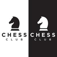 schaak strategie spel logo sjabloon met paard, koning, pion en toren. logos voor toernooien, schaak teams en spellen. vector