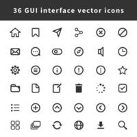 gui koppel vrij pictogrammen reeks voor ramen Mac apps geïsoleerd Aan wit achtergrond. reeks van 36 schoon minimaal pictogrammen voor software ontwikkelaar, programmeur, web ontwikkelaar, mobiel appjes, web pictogrammen. vrij pictogrammen set. vector