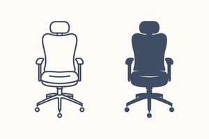 elegant kantoor stoel icoon. lineair icoon en glyphicon. bedrijf apparatuur. fauteuil. vector geïsoleerd illustraties