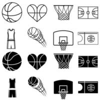 basketbal icoon vector set. streetball illustratie teken verzameling. sport symbool of logo.