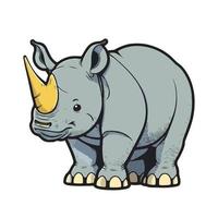 schattig neushoorn tekenfilm stijl vector