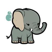 schattig olifant tekenfilm stijl vector