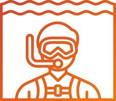Open water duiken icoon stijl vector