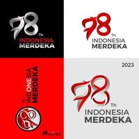 78 jaar, verjaardag onafhankelijkheid dag van de republiek Indonesië. illustratie logo ontwerp vector