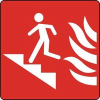 gebruik trap in geval van brand teken Aan wit achtergrond vector