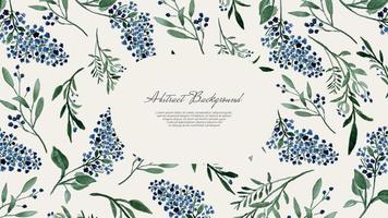 abstract horizontaal achtergrond met waterverf blauw bloemen en takken in rustiek en wijnoogst stijl. vector