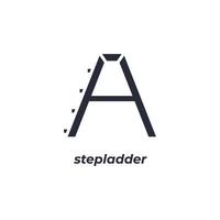 vector teken trapladder symbool is geïsoleerd Aan een wit achtergrond. icoon kleur bewerkbaar.