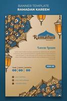 banier sjabloon voor Ramadan kareem sjabloon met mandala hand- getrokken ontwerp vector