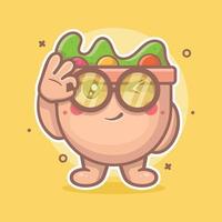 grappig salade voedsel karakter mascotte met OK teken hand- gebaar geïsoleerd tekenfilm in vlak stijl ontwerp vector