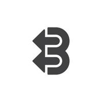 brief b beweging pijl gemakkelijk meetkundig logo vector