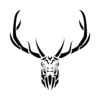 groot hert, elanden hoofd in tribal tatoeëren stijl. dier, wild, jacht- concept. geschikt voor afdrukken, sticker, en andere ontwerpen. vector illustratie.