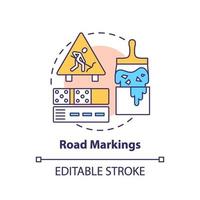 wegmarkeringen concept pictogram vector