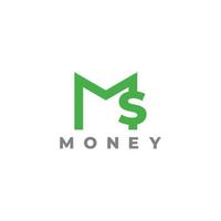 brief m geld dollar groen ontwerp symbool logo vector