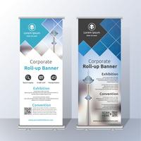 Verticale Roll-up Banner sjabloonontwerp voor kondigen en Adverti vector