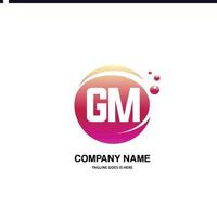 gm eerste logo met kleurrijk cirkel sjabloon vector