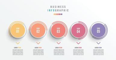 bedrijf infographic element met 5 opties, stappen, aantal vector sjabloon ontwerp