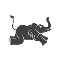 olifant run mascotte sjabloon geïsoleerd vector