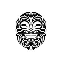 viking gezichten in sier- stijl. polynesisch tribal patronen. geschikt voor tatoeages. geïsoleerd Aan wit achtergrond. zwart ornament, vector. vector