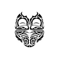 sier- gezichten. hawaiiaans tribal patronen. geschikt voor afdrukken. geïsoleerd Aan wit achtergrond. zwart ornament, vector illustratie.