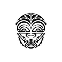 sier- gezichten. hawaiiaans tribal patronen. geschikt voor afdrukken. geïsoleerd Aan wit achtergrond. zwart ornament, vector. vector