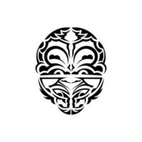 viking gezichten in sier- stijl. Maori tribal patronen. geschikt voor tatoeages. geïsoleerd. vector illustratie.