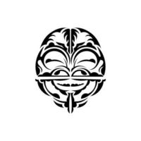 viking gezichten in sier- stijl. hawaiiaans tribal patronen. geschikt voor tatoeages. geïsoleerd. vector illustratie.