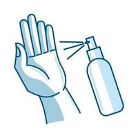 hand wassen met ontsmettingsmiddel vloeibare zeep vector pictogram ontwerp
