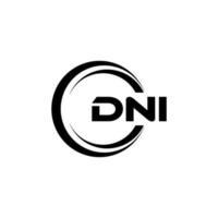 dni brief logo ontwerp in illustratie. vector logo, schoonschrift ontwerpen voor logo, poster, uitnodiging, enz.