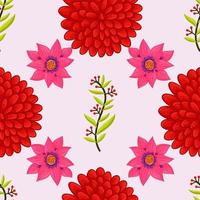 vectorillustratie naadloze bloemen blad patroon achtergrond vector