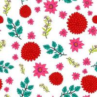 vectorillustratie naadloze bloemen blad patroon achtergrond vector