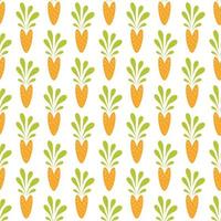 schattig wortel naadloos patroon. hand- getrokken groenten structuur voor keuken behang, textiel, kleding stof, papier. voedsel achtergrond. vlak wortel ontwerp Aan wit. veganistisch, boerderij, natuurlijk. vector illustratie.