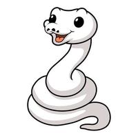 schattig wit leucistisch bal Python slang tekenfilm vector