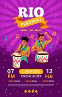 Rio festival percussie band poster concept vector