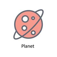 planeet vector vullen schets pictogrammen. gemakkelijk voorraad illustratie voorraad