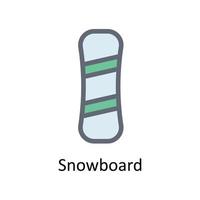 snowboard vector vullen schets pictogrammen. gemakkelijk voorraad illustratie voorraad